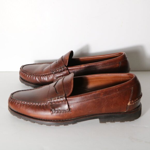 Allen Edmonds Rockland Penny Loafers Mens 9.5D Brown Leather Slip On Classic